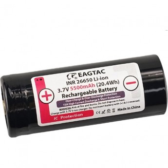 Аккумулятор EAGLETAC 26650 PCB 5500 мАч, защищенный Аккумулятор EAGLETAC 26650 PCB 5500 мАч, защищенный